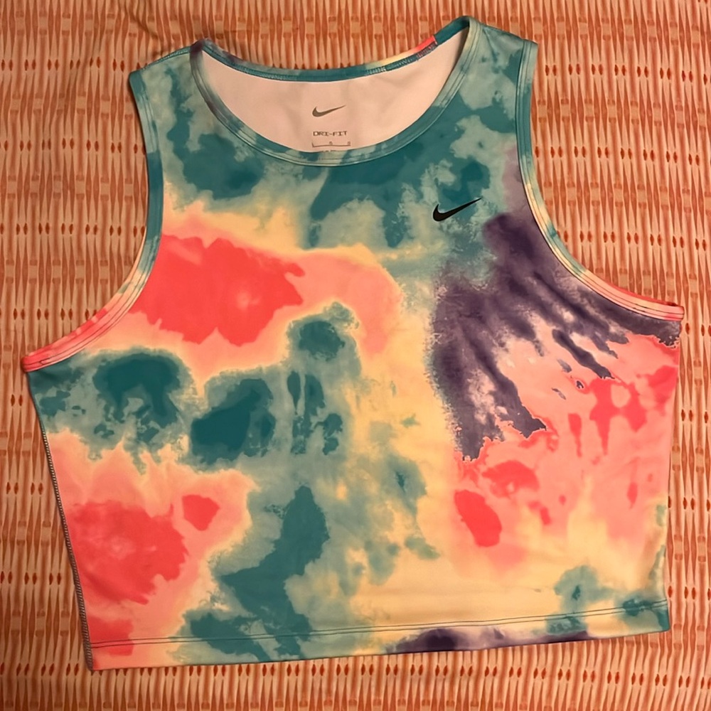 Nike Dri-Fit crop top - Large rainbow tie dye